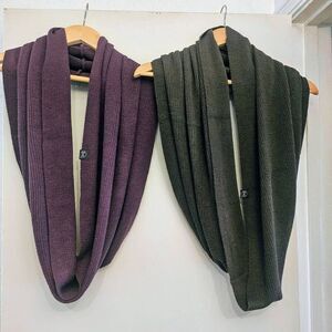 NWOT 2 Buff Infinity Scarfs: Wine/Maroon & Grey